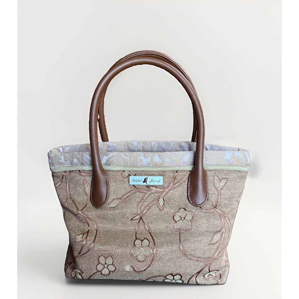 Y2K Isabella's Journey Tapestry Handbag  Double Handles Faux Leather